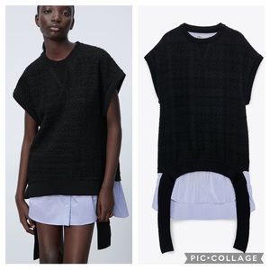 ZARA combination mini sweater dress